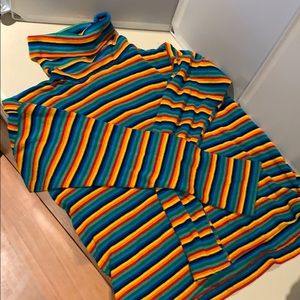Rainbow stripe thrifted turtleneck